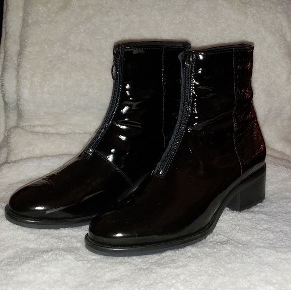Black Patent Leather Ankle Booties - Picture 5 of 5